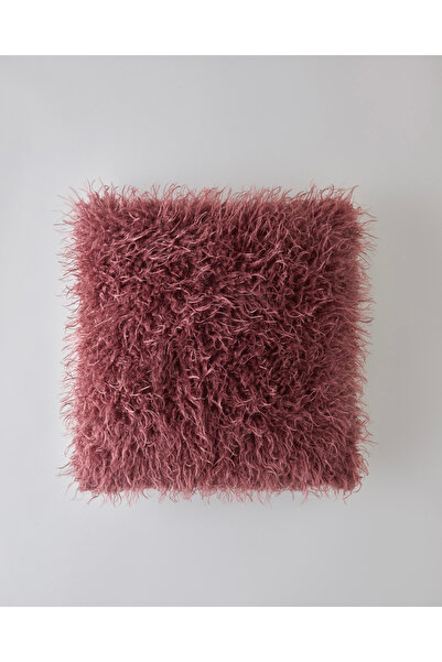 English Home Fluffy Pelüş Kırlent Kılıfı 45x45 cm Vişne