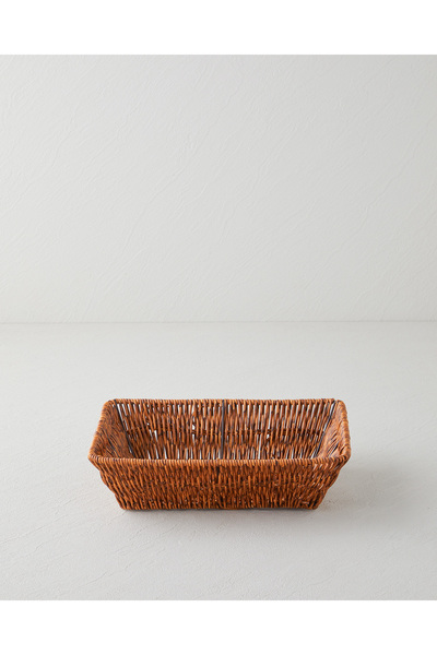 English Home Crustic Plastik Ekmek Sepeti 26x20x7 cm Kahverengi