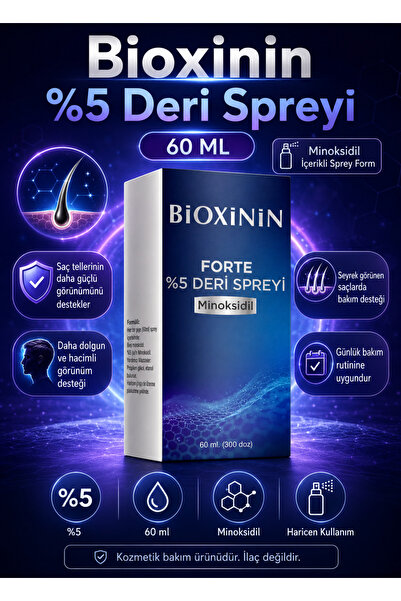 Bioxinin Forte %5 Deri spreyi 60 ml Yeni Ambalaj