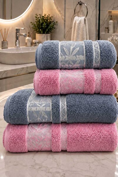 Mela Home Set de prosoape de baie din bambus, 4 piese - Set de prosoape pentr...