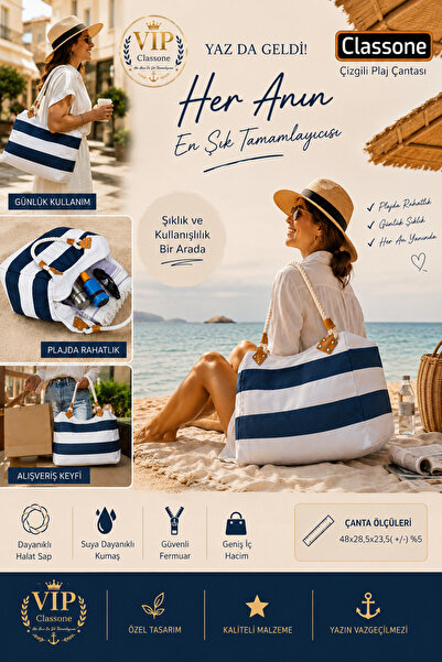 Classone Beach Bag J100 Series - Blue White