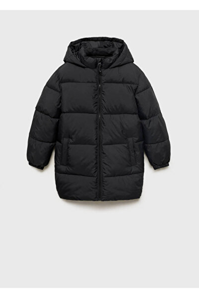 MANGO Kids Kapitone astarlı kapüşonlu palto