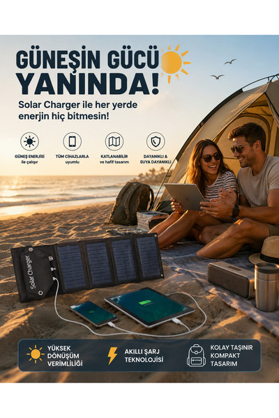 Zigver Katlanır Güneş Paneli 60W/80W/100W USB 5V Solar Charger Taşınabilir Gü...