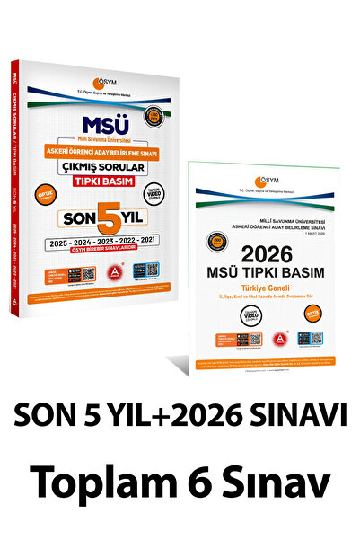 A Yayınları Son 6 yıl MSÜ Çıkmış Sorular 2026-2025-2024-2023-2022-2021 Yılları Tıpkı Basım 2027 Model