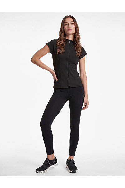 Koton Slim Fit Stand Collar Sports Vest with Zipper and Stitching Detail