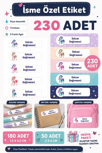 Göktuğ Hediyelik Kişiye Özel Farklı İsme Özel Okul Etiketi Kalem Defter Etike...