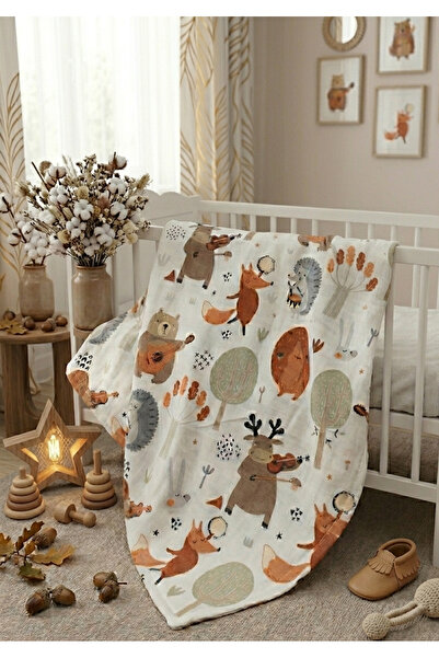 Mrvhome Cotton Flannel Baby Blanket 75×90 – Swaddle & Stroller Cover (Woodland)
