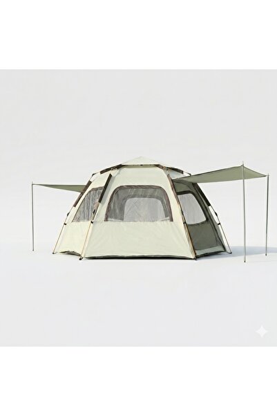 unbranded Automatic Camping Tent for Family (5-8 Person) - Easy Open Hexagona...