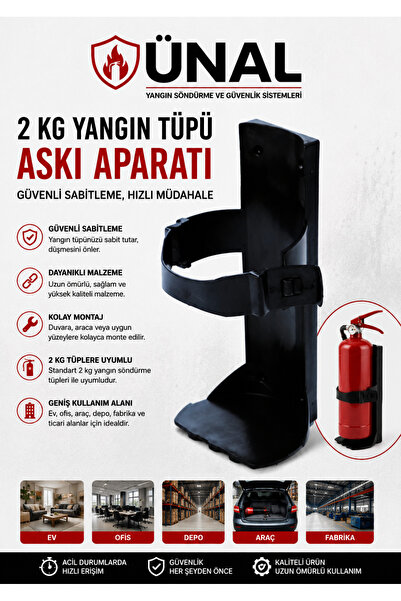 ünalgrup 2 Kg Yangın Tüpü Askı Aparatı | Yangın Söndürücü Duvar Montaj Tutaca...