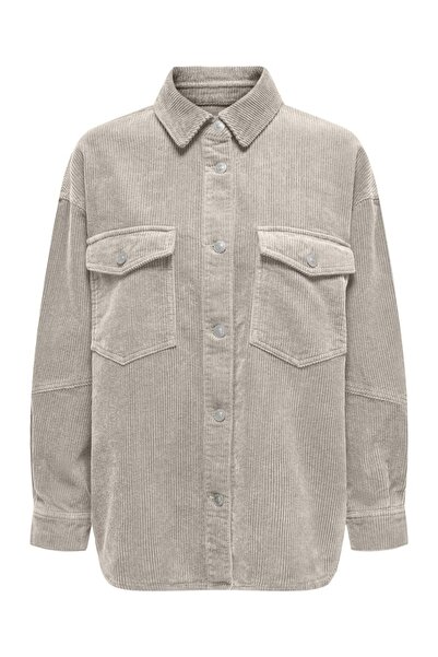 ONLY ONLTIGGY L/S CORD SHACKET PNT Jachetă bej pentru femei - 15331547