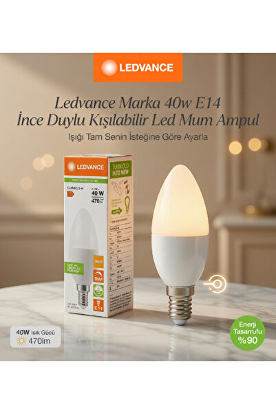 Ledvance 4,9W Dimmer Edilebilir E14 Sarı Işık Led Ampül 4099854044052