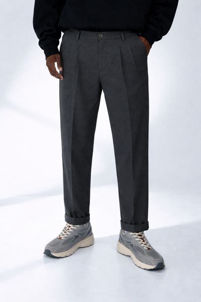DAMGA JEANS Men's Striped Summer Smoked Italian Fabric Trousers