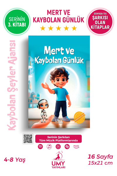UMY Yayınları Mert ve Kaybolan Günlük - Okul Öncesi ve 1. Sınıf İsme Özel Oku...