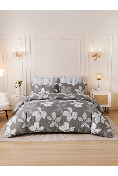 Donetella 4-Pcs Printed Duvet Cover Set Queen Size 200x230cm, Brushed Microfi...