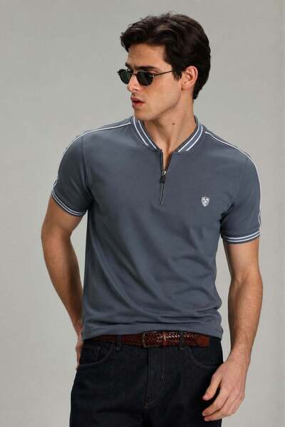 Madmext Smoked Polo Neck Ανδρικό T-Shirt 9281