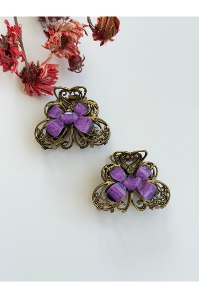 burçin 2-Piece Vintage Bow Metal Medium Size Latch Buckle