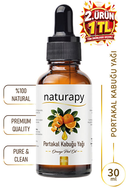 NATURAPY زيت قشر البرتقال (زيت عطري) 30 مل زجاجة زجاجية مع قطارة