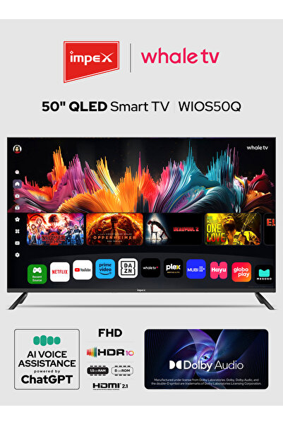 IMPEX تلفزيون ذكي Wios50Q QLED مقاس 50 بوصة بدقة 4K وتقنية الذكاء الاصطناعي و...
