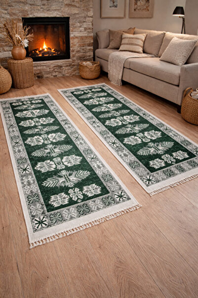 OEM Covoare traditionale 1+1, 60 x 150 cm, verde