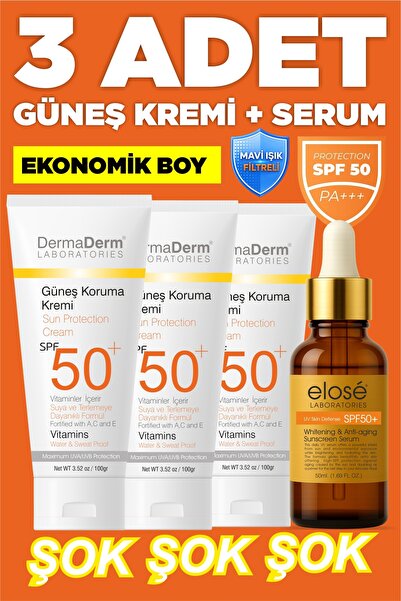 DermaDerm كريم الشمس المضاد للعيوب بعامل حماية من الشمس SPF 50+ 100 مل (3 قطع...