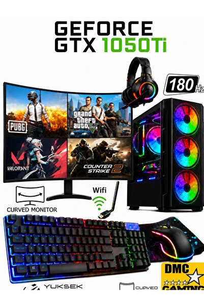 Dmc N174x (PUBG,GTA 5) I5 3470 16GB RAM,512GB SSD,4GB GTX1050ti 24''180hz Oyuncu Masaüstü Bilgisayar
