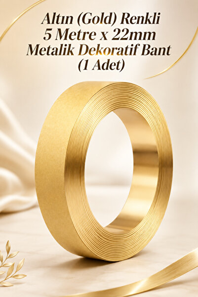 NZB Gold Şerit Dekoratif Bant 5MT X 22MM Ahşap Mobilya Duvar Fayans Dekoratif...