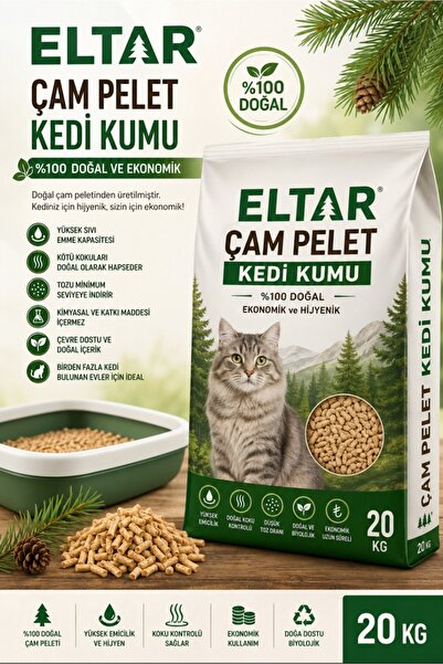 ELTAR A1 Kalite Pelet Çam Talaşı Yakıt Ve Kedi Kumu 20 Kg