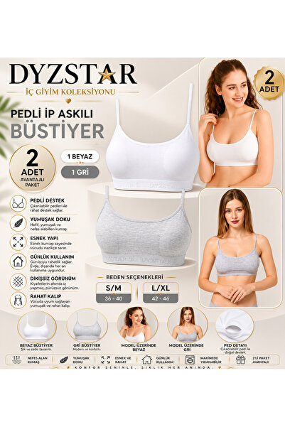 DYZSTAR طقم بلوطات نسائية بدون خياطة مع حشوة وحزام من الخيط، مكون من قطعتين، ...