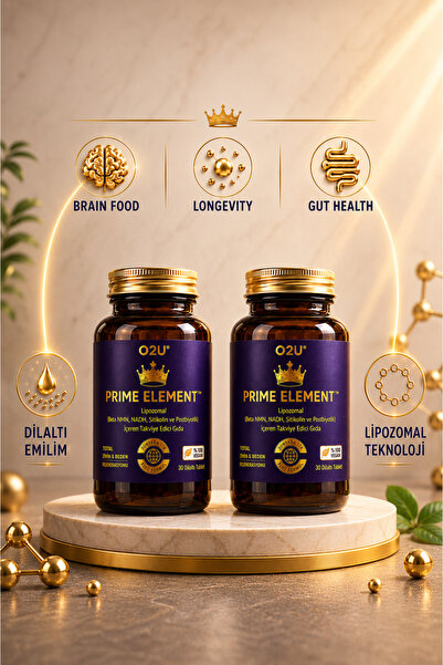 O2U Prime Element 2'li Kür Seti | Lipozomal Dilaltı (β-NMN, NADH, Sitikolin, ...