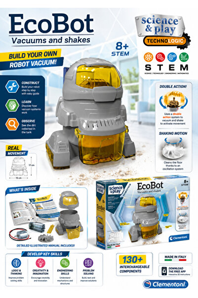 CLEMENTONI Ecobot Vacuum and Shakes Robot Toy 27.6x6x18.8cm