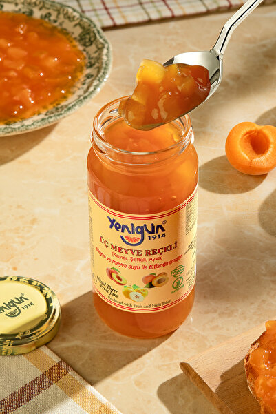 Yenigün Şekeri Meyveden Seri 3 Meyveli Sarı Reçel %65 Meyve - 290 gr