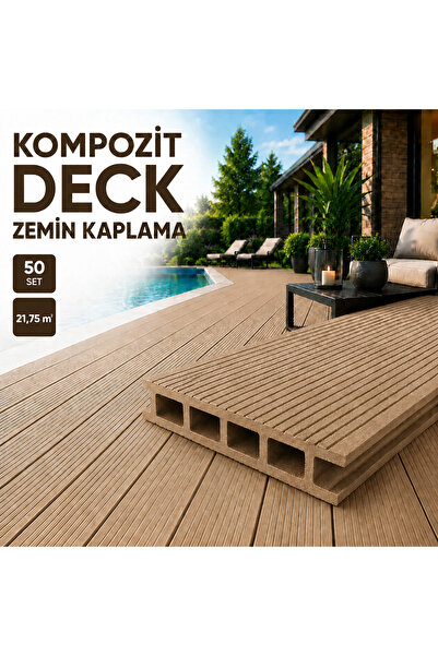 Fixer DECK-ER WPC Kompozit Deck Zemin Kaplama 50’li Set – Havuz Kenarı, Teras...