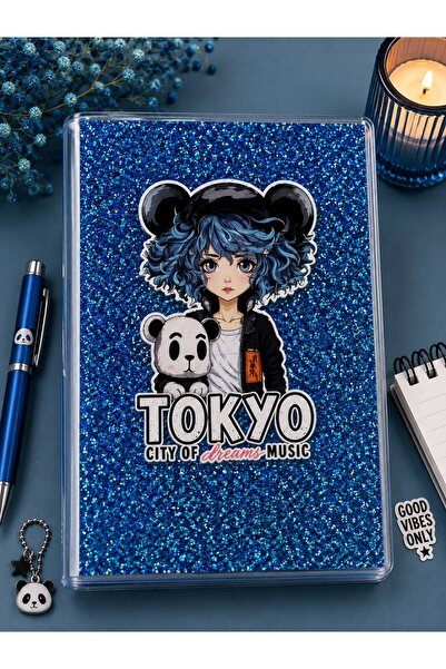 4nio Tokyo Blue Sa šljokicama beležnica