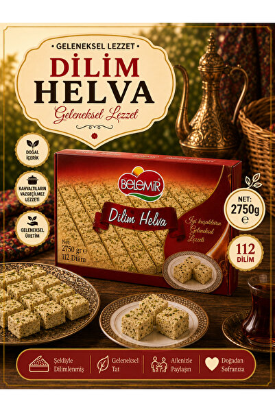 SABIROĞLU 2750 gr Helva Dilim Kutu Fıstıklı