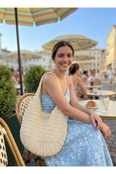 OTTO STORE Hasır Görünümlü Kağıt İp Çanta - Paper Bag
