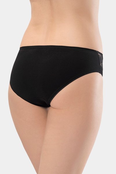 TÜREN Women's Lace Waist Lycra 2-Piece Cotton Bikini Panties