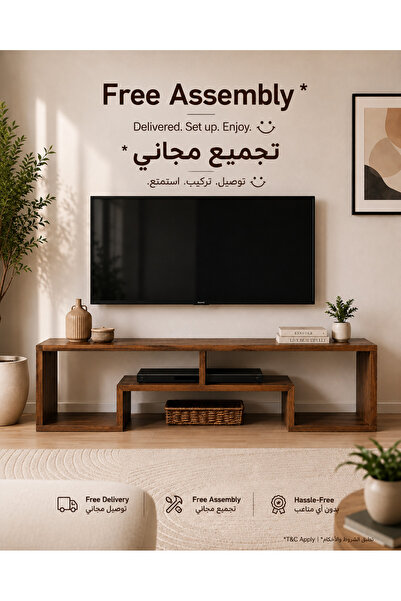 TrentonGCC طاولة تلفزيون خشبية عصرية مع رف تخزين مفتوح، مركز ترفيهي بسيط لغرف...
