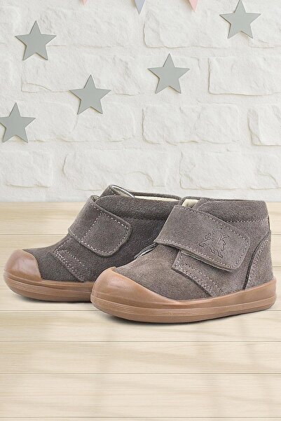 Rakerplus Yoohoo Genuine Leather Sand Color Velcro Unisex Baby Boots