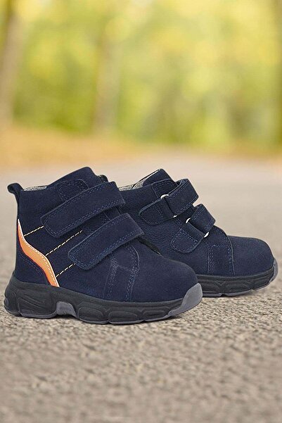 Rakerplus Genuine Leather Navy Blue Velcro Sports Baby Boy Boots