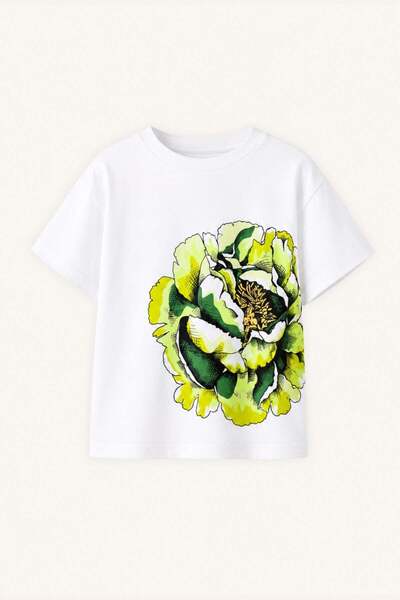 Zeyland Kız Çocuk Gül Baskılı Tshirt