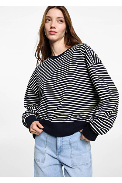 Mango Teen Çizgili koton sweatshirt