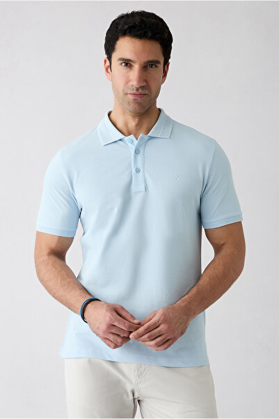 Kiğılı Kıvrılmaz Polo Yaka Slim Fit Dar Kesim Ribana Detaylı Pamuk Tişört