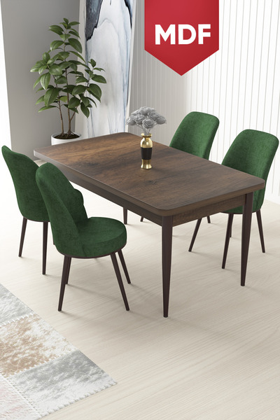Canisa Concept Nil Serisi 70x110 MDF Sabit Mutfak Masası Takımı Barok Desen M...