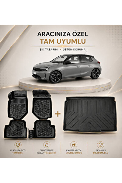 KOSAN AUTO DESIGN Opel Corsa F 2019 Sonrası Havuzlu Paspas ve Bagaj Havuzu