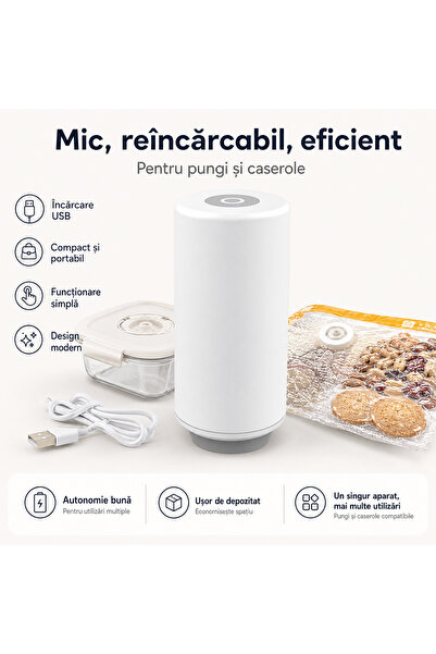 Onlinecom Storetail Offers Pompă Electrică de Vidare Alimente USB, Reîncărcab...