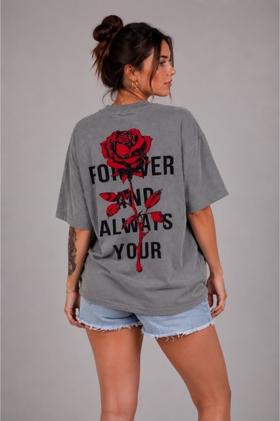Oyer Moda Unisex Gray Short Sleeve T-Shirt