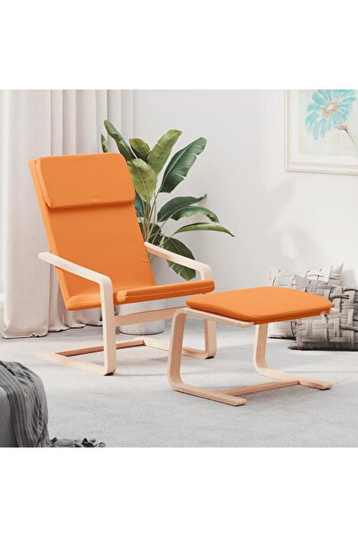 Concept Scaun de relaxare cu taburet, galben închis, material textil