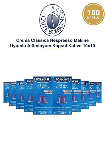 Caffe Borbone Crema Classica Nespresso Makine Uyumlu Alüminyum Kapsül Kahve 1...
