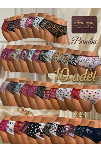 Afrodizyac 7 bucăți talie înaltă mixte cu imprimeu Bato din bambus (extra moa...