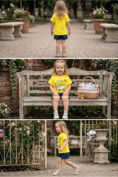 meyastore Girl's T-Shirt with Daisy Butterfly Print